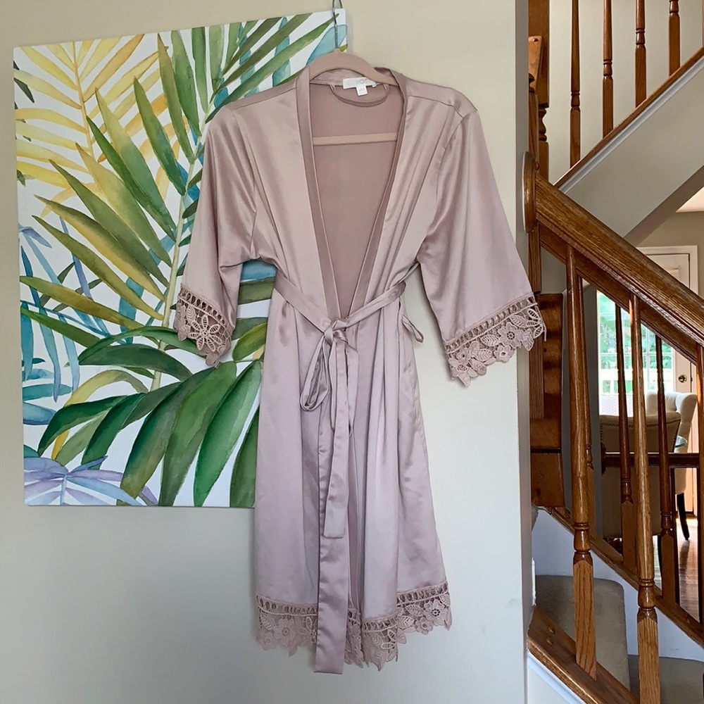 Beautiful rose gold pink robe perfect for bridal